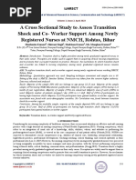 A Cross Sectional Study To Assess Transition Shock and Co - Worker Support Among Newly Registered Nurses at NMCH, Rohtas, Bihar