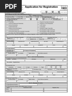 Application For Registration: Republic of The Philippines Department of Finance Bureau of Internal Revenue