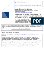 Asian Population Studies: To Cite This Article: R. B. Bhagat & Soumya Mohanty (2009) : EMERGING PATTERN OF URBANIZATION