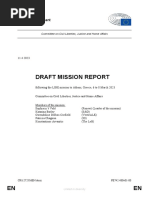 Draft Mission Report Following The LIBE Mission To Athens