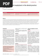 Management of Anaphylaxis in The Dental Practice: An Update: Clinical