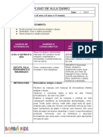 Plano de Aula Diário: Campos de Experiências Saberes E Conhecimentos Objetivos de Aprendizagens E Desenvolvimento