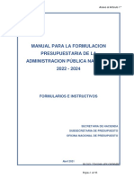 Manual para La Formulacion Presupuestaria de La Administracion Pública Nacional 2022 - 2024 (Ver Páginas 65-70) )