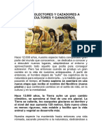 De Recolectores y Cazadores A Agricultores y Ganaderos