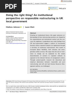 Human Res MGMT Journal - 2021 - Johnson - Doing The Right Thing An Institutional Perspective On Responsible Restructuring