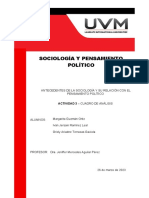 Antecedentes de La Sociología Y Su Relación Con El Pensamiento Político