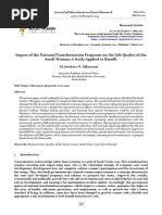 Impact of The National Transformation Programs On The Life Quality of The Saudi Woman: A Study Applied To Riyadh