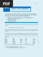 Unit 1 Subject Verb Agreement