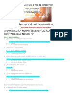 Responda El Test de Autoestima Alumna: Coila Merma Beverly Luz Clareth Contabilidad Noche "B"