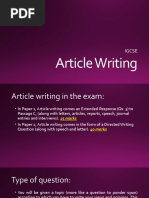 Article Writing: Igcse