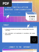 DSL Installation Router Configuration