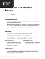 Earthquake Its Potential Hazards