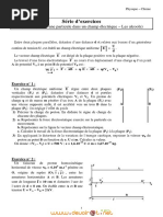 Série D'exercices - Sciences Physiques Mouvement D'une Particule Dans Un Champ Électrique - Les Alcools - 3ème Technique (2010-2011) MR Adam Bouali