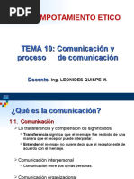 Ud: Compotamiento Etico: TEMA 10: Comunicación y Proceso de Comunicación