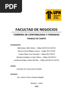 Facultad de Negocios: Carrera de Contabilidad Y Finanzas