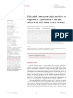 Editorial Immune Dysfunction in Nephrotic Syndrome - Recent Advances and New Roads Ahead