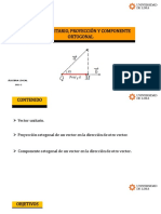 Vector Unitario, Proyección Y Componente Ortogonal: Programa de Estudios Generales Área de Ciencias