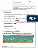 Prueba de Educación Matemática Unidades 2° Básico