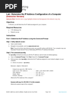 2.2.7 Lab - Determine IP Address Configuration of A Computer - ILM