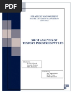 Swot Analysis of Texport Industries PVT LTD: Strategic Management