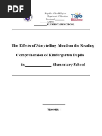 The Effects of Storytelling Aloud On The Reading Comprehension of Kindergarten Pupils