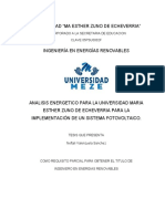 Analisis Energetico para La Universidad Maria Esther Zuno de Echeverria para La Implementación de Un Sistema Fotovoltaico