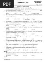 Class Test # 01: Physical Chemistry