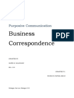 Business Correspondence: Purposive Communication