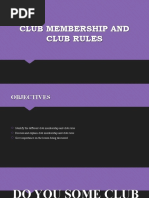 Club Membership and Club Rules