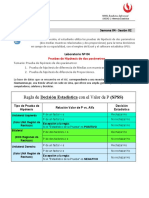 Regla de Decisión Estadística Con El Valor de P (SPSS) : Pruebas de Hipótesis de Dos Parámetros