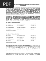 Contrato Privado de Transferencia de Dos Lotes de Terreno