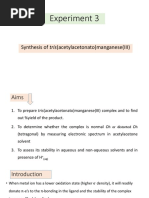 Experiment 3: Synthesis of Tris (Acetylacetonato) Manganese (III)