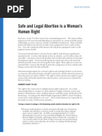 Safe and Legal Abortion Is A Woman's Human Right: Briefing Paper