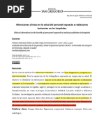 Alteraciones Clínicas en La Salud Del Personal Expuesto A Radiaciones