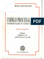 Código Procesal Civil Comentado y Concordado - Henán Casco Pagano (Tomo I)