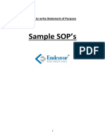 Sample SOP's: How To Write Statement of Purpose