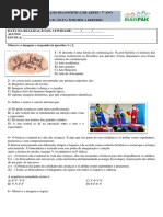 Diagnóstico Inicial - Artes - 7º Ano - 2022