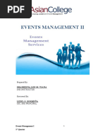 Events Management Ii: Shaireena Lee M. Tiana