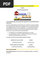 1.4 La Productividad Como Herramienta Competitiva en La Administración de Operaciones