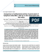 Comparison of Antibacterial Activity of Parent Plant of Leaf Callus