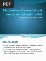 Metabolism of Essential and Non-Essential Amino Acids