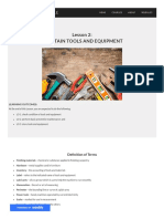 Lesson 2: Maintain Tools and Equipment: T.L.E Learning Module