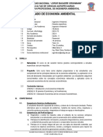 Sílabo de Economía Ambiental: I. Datos Generales