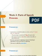 Week 3: Parts of Speech: Pronouns