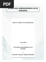 El Proceso Administrativo en La Industria