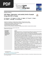 Demirel Dkk. Self Stigma, Depression, and Anxiety Levels of People Living With Hiv