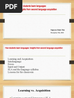 Session 4:: How Students Learn Languages: Insights From Second Language Acquisition