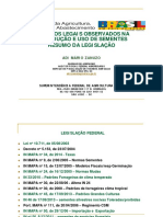 Aspectos Legais Observados Na Produção E Uso de Sementes Resumo Da Legislação