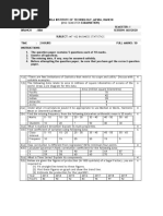 End Sem Exam Mo-20 Bba MT 102 Business Statistics