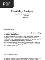 Feasibility Analysis: Presented By: Rasneet Kaur 210600120 MBA-3rd